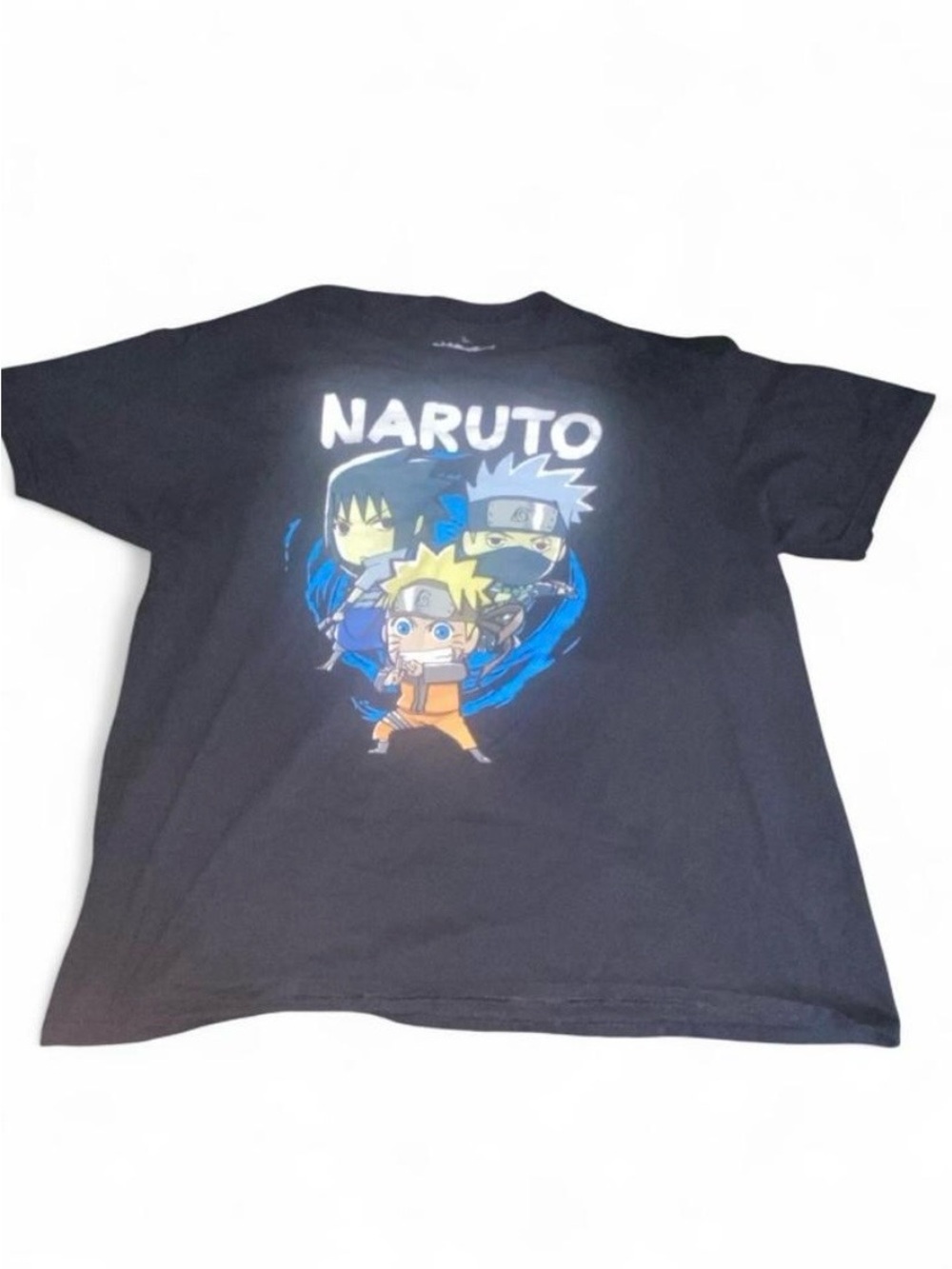 Ripple Junction Black Naruto Graphic Tee with Blue and Orange Print